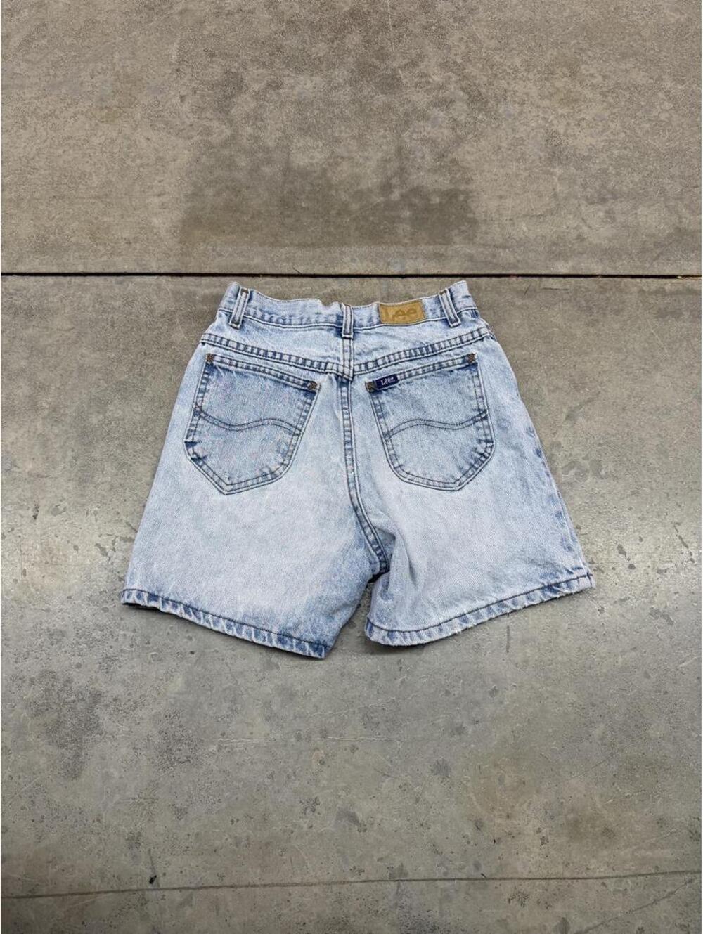 vintage lee faded blue denim jean shorts jorts size 24 WOMENS